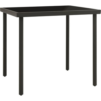 Градинска трапезна маса, антрацит 80x80x72 cм стъкло и стомана