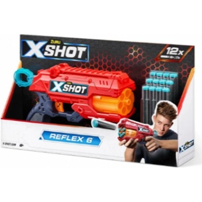 Pištoľ na penové náboje X-SHOT Reflex 6 oranžová 12 šípok