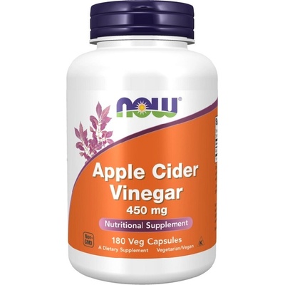 NOW NOW Apple Cider Vinegar 450 mg, 180 Veg Capsules