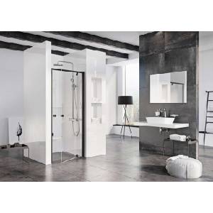 RAVAK Pivot - Душ-врата с шарнирно закрепване PDOP1-80, 76-81 см, черно/стъкло 03G40300Z1 (03G40300Z1)