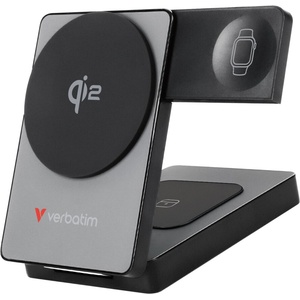 Verbatim Външна батерия Verbatim Foldable 3-in-1 Qi2 Magnetic Wireless Power Bank 5000 mAh Grey (32294) - cybertrade