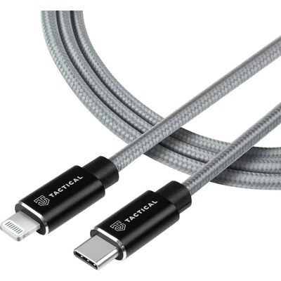 Tactical Fast Rope MFi Kevlar USB-C to Lightning Cable PD 20W - сертифициран (MFi) USB-C към Lightning кабел за Apple устройства с Lightning порт (200 см) (сив)