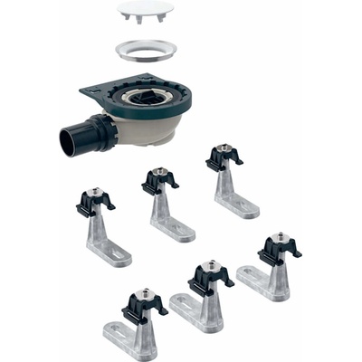 GEBERIT - Setaplano Souprava pro hrubou montáž ke vaničce, výška vodního uzávěru 50 mm, d50 mm, 6 noh (154.013.00.1)
