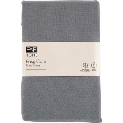 F&F Home Easy Care Gray napínacia plachta 100x200x25