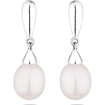 Image 1 of Swan Сребърни обици със сладководни бели перли CAA050 Swan