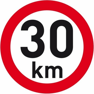 Reflexná samolepka rýchlosť 30 km, priemer 200 mm