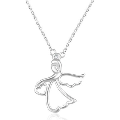 Beneto Strieborný náhrdelník s anjelikom AGS1326 / 47