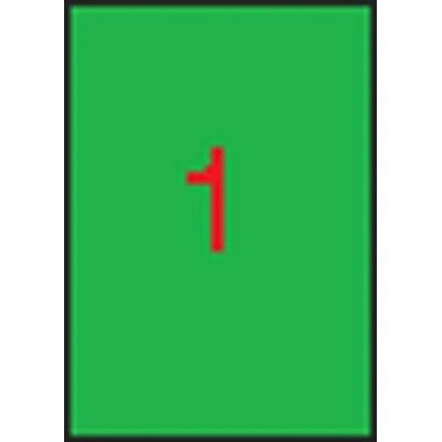 Etikety, 210x297 mm, farebné, APLI, neónové zelené, 100 etikiet bal