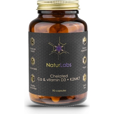 NaturLabs Vápnik chelátový a Vitamín D3 + K2 90 kapsúl