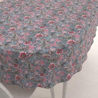 Biante oválny obrus PML-043 Tropické kvety na sivom 100x140cm
