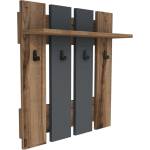 Puqa Design Антрацит/естествена стенна закачалка от декор от орех с рафт Mita - Puqa Design (835PUQ4001)