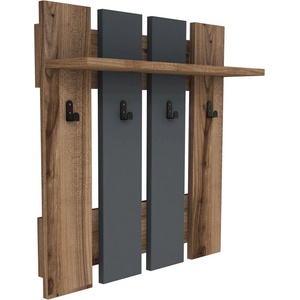 Puqa Design Антрацит/естествена стенна закачалка от декор от орех с рафт Mita - Puqa Design (835PUQ4001)