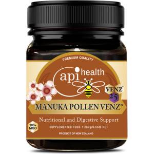 Apihealth Manuka PollenVENZ | Многоцветен пчелен мед от манука MGO 100+, с пчелна отрова и пчелен прашец x 250 g | Api Health (890353 API NZ)
