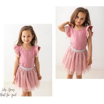 Lily Grey top s krajkou Pink