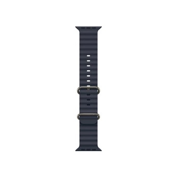 Apple Watch 49mm Band: Navy Ocean Band - Natural Titanium Finish (mxth3zm/a)