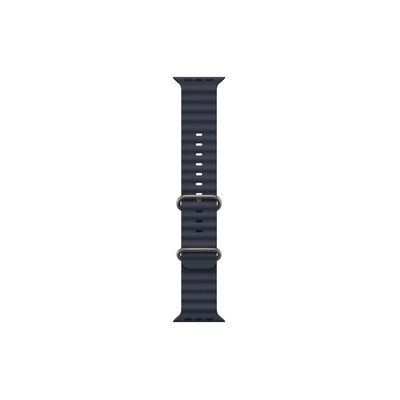 Apple Watch 49mm Band: Navy Ocean Band - Natural Titanium Finish (mxth3zm/a)