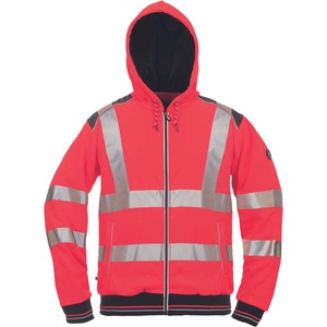 CERVA Cerva knoxfield hvps / hi-vis суитшърт с качулка по цялата дължина - червен s (0306007320001)