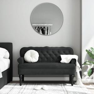vidaXL Пейка с облегалка, черна, 119, 5x64, 5x75 см, кадифе (372161)