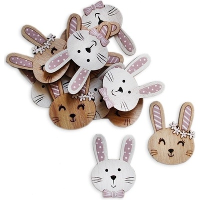 Zajíc přízdoba dřevo 12ks/4,5cm