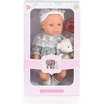 Moni Кукла 30 cm Lovely Baby със сива рокля LS1255-11 (3801005600885)