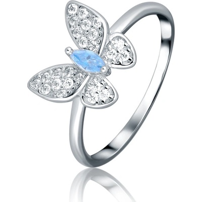 JVD Dětský stříbrný motýlkový prsten se zirkony SVLR0754SH2M4