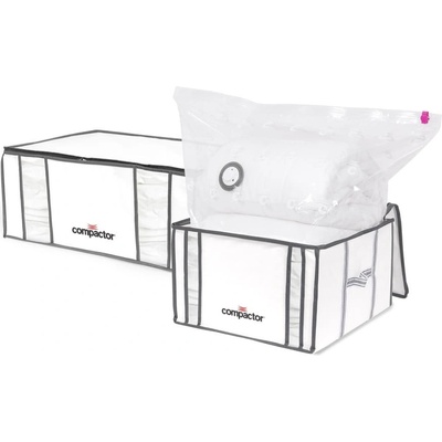Compactor Life úložný box na oblečení bílá černá 50 cm 27 cm 65 cm