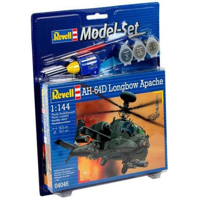 Revell AH 64D Longbow Apache Model Set vrtuľník 1:144 79 dielov + farby + lepidlo + štetec