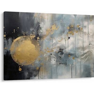 Obraz - Abstrakcia so zlatou guľou, jednodielne 100x70 cm