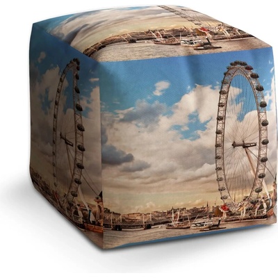 Sablio Taburet Cube London eye: 40x40x40 cm