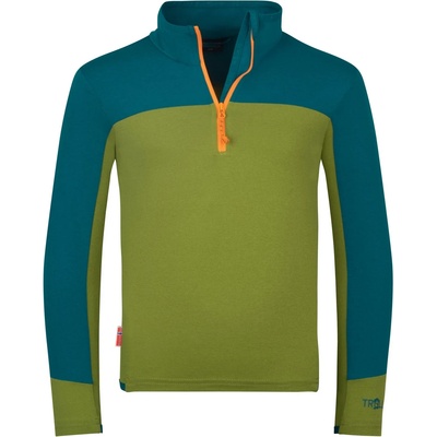 Trollkids Детска спортна тениска Trollkids Kid's Steinkjer Shirt Sport shirt - Lagoon Green / Pear Green / Sahara Sunset - размер 152 (EU) (704-4654-0217)