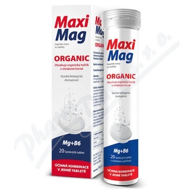 MaxiMag Organic 20 šumivých tablet