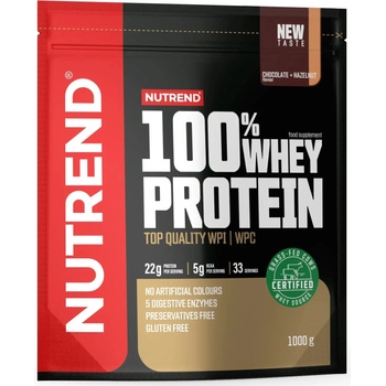 Nutrend 100% Whey Protein, шоколад с лешник, 1000 g, Nutrend