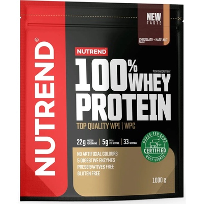 Nutrend 100% Whey Protein, шоколад с лешник, 1000 g, Nutrend