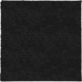 Шаги килим с дълъг косъм, модерен, черен, 240x240 см