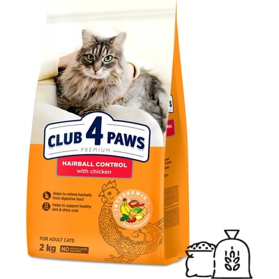 CLUB 4 PAWS Premium Hairball control For adult cats 2 kg