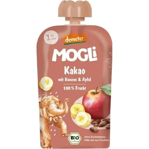 Mogli Плодово пюре Mogli - Пауч с ябълка, банан и какао, 100 g (BB210660) - ozone