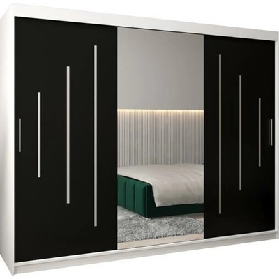 DobreSny York1 se zrcadlem 250 x 200 cm černá / bílá – Zboží Dáma