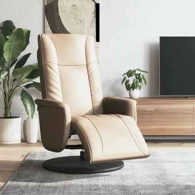 vidaXL 356508 Polohovací s podnožkou cappuccino umělá kůže