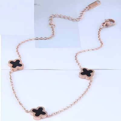 HARAHU Гривна за крак xi-20781 - Златна / Черна kp20781 (xi-20781)