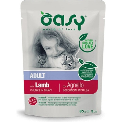Oasy Cat Chunks in Gravy Adult Jahňacie mäso 85 g