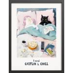 Styler Печатна картина с включена рамка 30x40 cm Catflix - Styler (OB-15044)