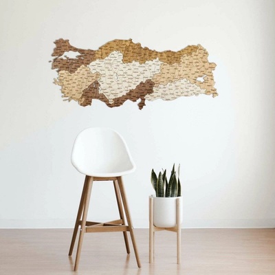Turecko drevená mapa 150 x 64,5 cm