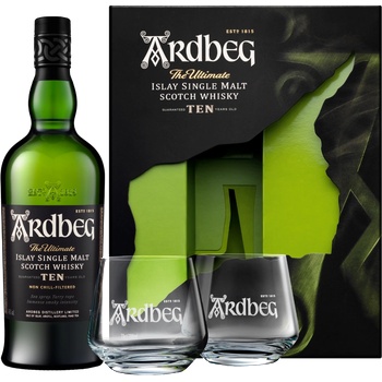 Ardbeg 10 YO с две чаши - малцово шотландско уиски 700ml