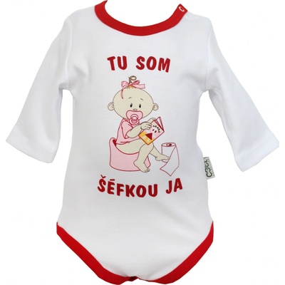 Dievčenské kojenecké body tu som šéfkou ja Červená