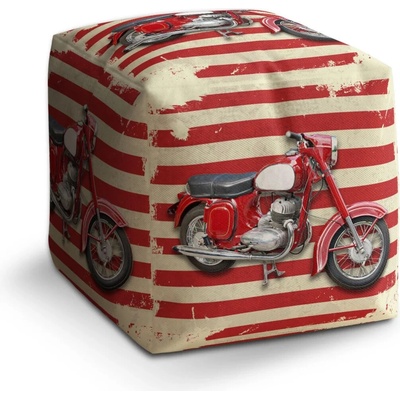 Sablio Taburet Cube Jawa panelka Pruhy: 40x40x40 cm