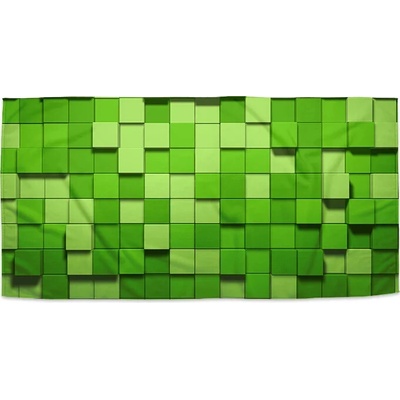 Sablio Ručník Green Blocks 3D 30 x 50 cm