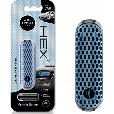 Aroma Car FANCY SHAPES POLYMER HEX FRESH LINEN
