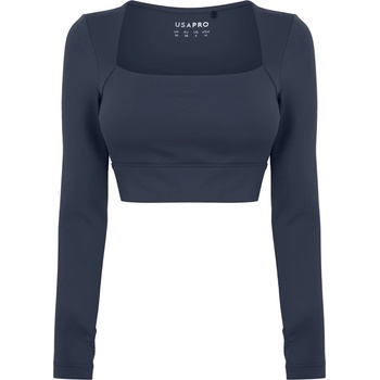 USA Pro Ruched LS Womens - Shark Grey