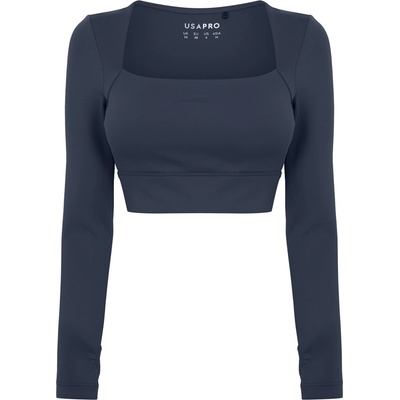 USA Pro Ruched LS Womens - Shark Grey