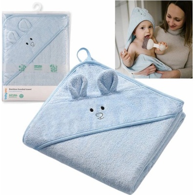 BabyOno Osuška s kapucí a oušky Bamboo modrá 100x100 cm – Zboží Dáma